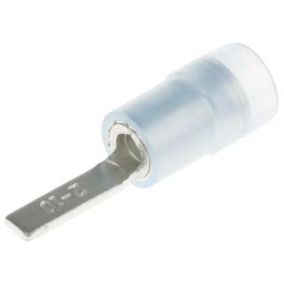 RS PRO Insulated Crimp Blade Terminal 10 mm Blade Length, 16 AWG to 14 AWG, Blue 267-4489
