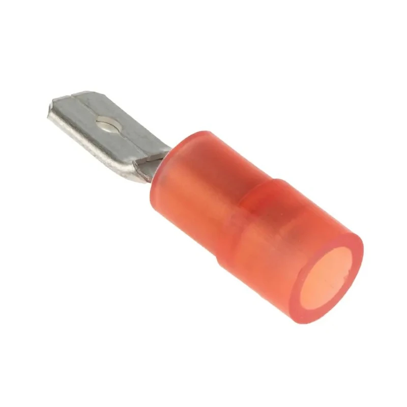 RS PRO Red Insulated Male Spade Connector, Crimp, 4.75 x 0.8 mm Tab Size, 22 AWG to 16 AWG, Nylon Insulated 267-4439