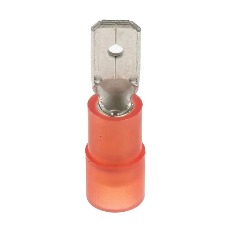 RS PRO Red Insulated Male Spade Connector, Crimp, 4.75 x 0.8 mm Tab Size, 22 AWG to 16 AWG, Nylon Insulated 267-4439