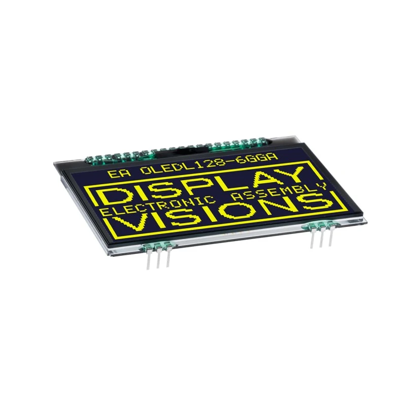 Display Visions 73.66 mm Active Matrix Yellow OLED Display 128 x 64 Pixel Graphics I2C/SPI EA OLEDL128-6GGA