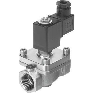 Festo Solenoid Valve Brass Body 2-Port 1 in G Thread 6 Bar 11.75L/min Flow VZWF-B-L-M22C-G1-275-E-1P4-6-R1