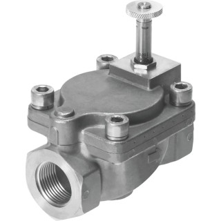 Festo Pneumatic Solenoid Valve 2/2 Pilot G 3/8 in Stainless Steel Body 24V VZWM-L-M22C-G38-F5-R1