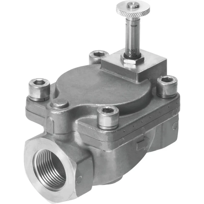 Festo Pneumatic Solenoid Valve 2/2 Pilot G 3/8 in Stainless Steel Body 24V VZWM-L-M22C-G38-F5-R1