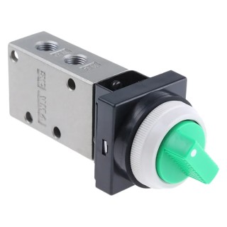 SMC Twist Selector Pneumatic Manual Control Valve VM400 Series Rc 1/8, Aluminium Alloy Body, 3/2 Valve VM430-01-34G