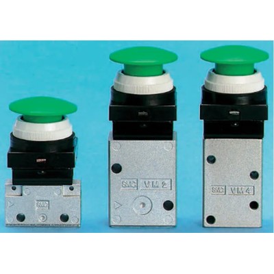 SMC Push Button Pneumatic Manual Control Valve VM400 Series Rc 1/8, 3/2 Valve Function VM430-01-30R