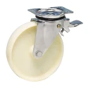 Guitel Hervieu Braked Swivel Castor, 400 kg Load Capacity, 150 mm Polyamide Wheel, Galvanised Steel Frame 13810651