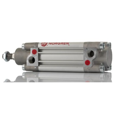 Norgren Pneumatic Piston Rod Cylinder 40mm Bore 50mm Stroke Double Acting Air Cushion Aluminium Body PRA/802040/M/50