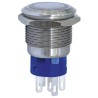 KNITTER-SWITCH Illuminated Push Button Switch Panel Mount Momentary DPDT White LED IP67 28 V dc 250 V ac MAV19A0F20E-124-JR