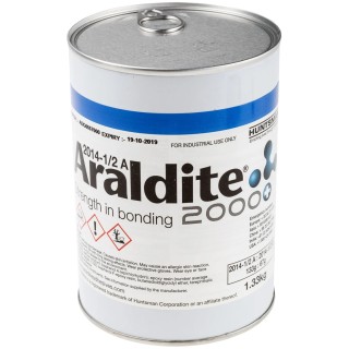 Araldite Epoxy Adhesive, 2 x 1 kg Liquid Grey Structural Paste with 180 min Setting Time and 120°C Max Araldite 2014-2 2kg