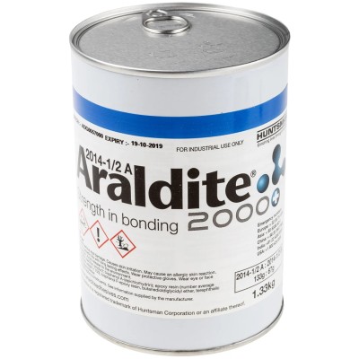 Araldite Epoxy Adhesive, 2 x 1 kg Liquid Grey Structural Paste with 180 min Setting Time and 120°C Max Araldite 2014-2 2kg