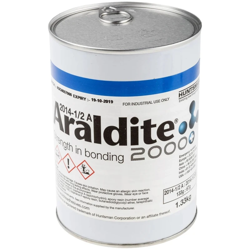 Araldite Epoxy Adhesive, 2 x 1 kg Liquid Grey Structural Paste with 180 min Setting Time and 120°C Max Araldite 2014-2 2kg