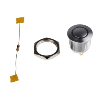 KNITTER-SWITCH MAV Series Illuminated Push Button Switch, Momentary, Panel Mount, 16 mm Cutout, SPST MAV16CARE-1-JR-12V