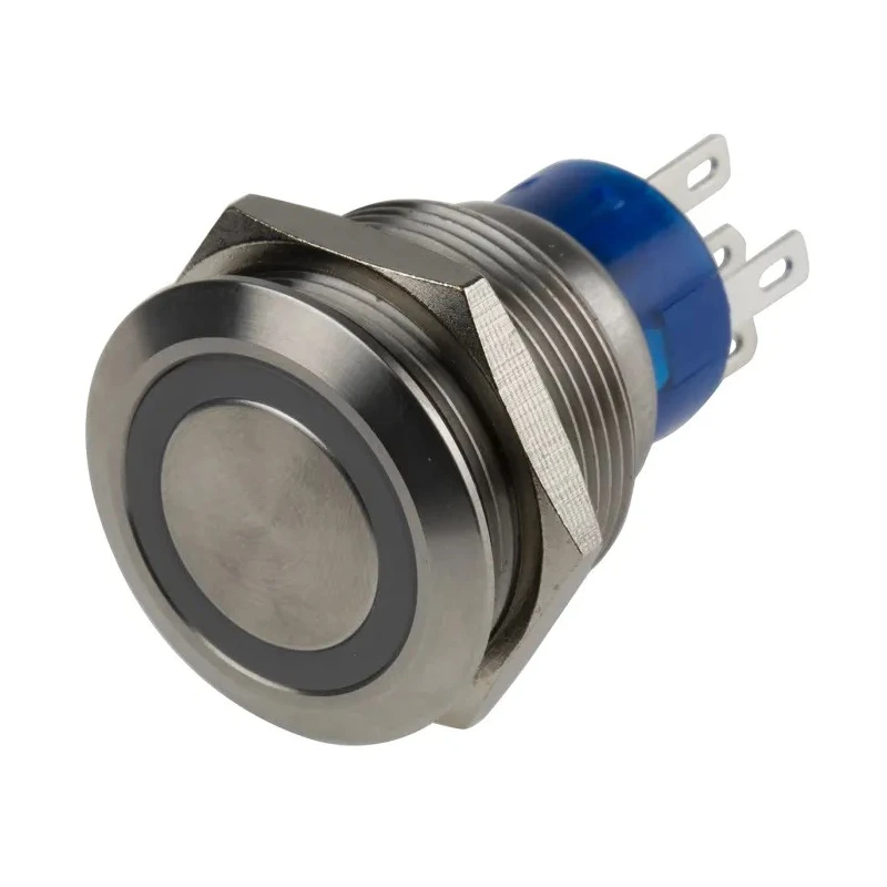 KNITTER-SWITCH MAV Series Illuminated Push Button Switch, Momentary, Panel Mount, 22.2 mm Cutout, SPDT MAV22A0F10E-712-JQ