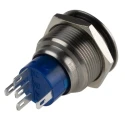 KNITTER-SWITCH MAV Series Illuminated Push Button Switch, Momentary, Panel Mount, 22.2 mm Cutout, SPDT MAV22A0F10E-712-JQ