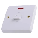 MK Electric 32A 1 Gang Switched Control Switch Urea Formaldehyde Surface Flush Mount White Semi Gloss K5105 WHI