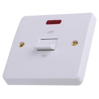 MK Electric 32A 1 Gang Switched Control Switch Urea Formaldehyde Surface Flush Mount White Semi Gloss K5105 WHI