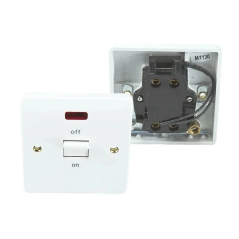 MK Electric 32A 1 Gang Switched Control Switch Urea Formaldehyde Surface Flush Mount White Semi Gloss K5105 WHI