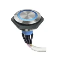 APEM Illuminated Panel Mount Push Button Switch Momentary SPST 1A 30 V dc Blue LED IP67 AV51022000074BK