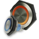 APEM Illuminated Panel Mount Push Button Switch Momentary SPST 1A 30 V dc Blue LED IP67 AV51022000074BK
