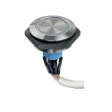 APEM Illuminated Panel Mount Push Button Switch Momentary SPST 1A 30 V dc Blue LED IP67 AV51022000074BK