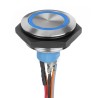APEM AV Series Illuminated Push Button Switch momentary panel mount SPST 30.2 mm cutout blue LED IP67 30 V dc AV51222000074BK