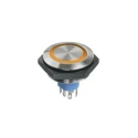 APEM AV Series Illuminated Push Button Switch momentary panel mount SPST 30.2 mm cutout blue LED IP67 30 V dc AV51222000074BK