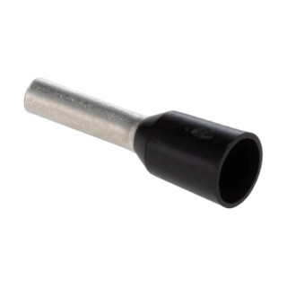JST FTR Insulated Crimp Bootlace Ferrule, 8 mm Pin Length, 1.7 mm Pin Diameter, Black, Suitable for 16 AWG Wire FTR1.5-8