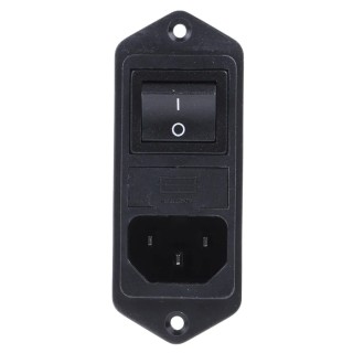 Schaffner IEC Filter Panel Mount 250V AC 6A Male 2 Pole 2 Fuse Faston FN282-6-06