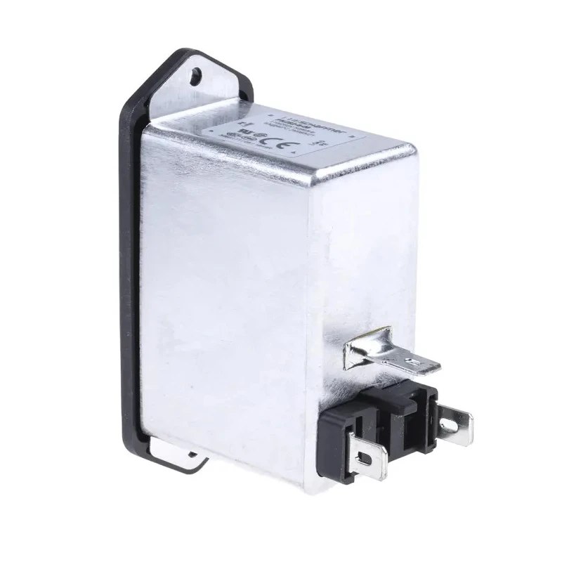 Schaffner IEC Filter Panel Mount 250V AC 6A Male 2 Pole 2 Fuse Faston FN282-6-06