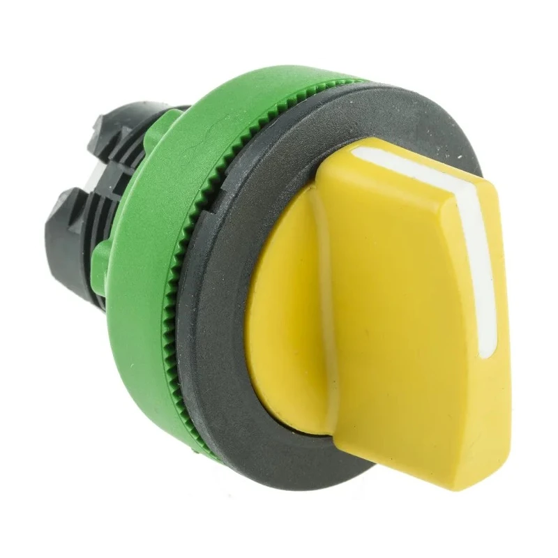 Schneider Electric Harmony XB5 Series 2 Position Selector Switch Head 30 mm Cutout Yellow Handle IP69K IP67 IP66 ZB5FD405