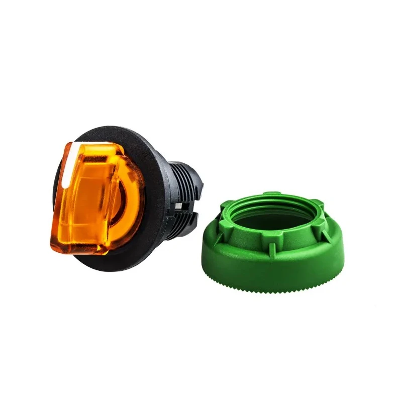 Schneider Electric Harmony XB5 Series 2 Position Illuminated Selector Switch Head, 30 mm Cutout, Orange Handle ZB5FK1453