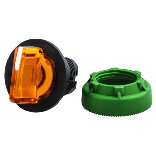 Schneider Electric Harmony XB5 Series 3 Position Illuminated Selector Switch Head, 30 mm Cutout, Orange Handle ZB5FK1753