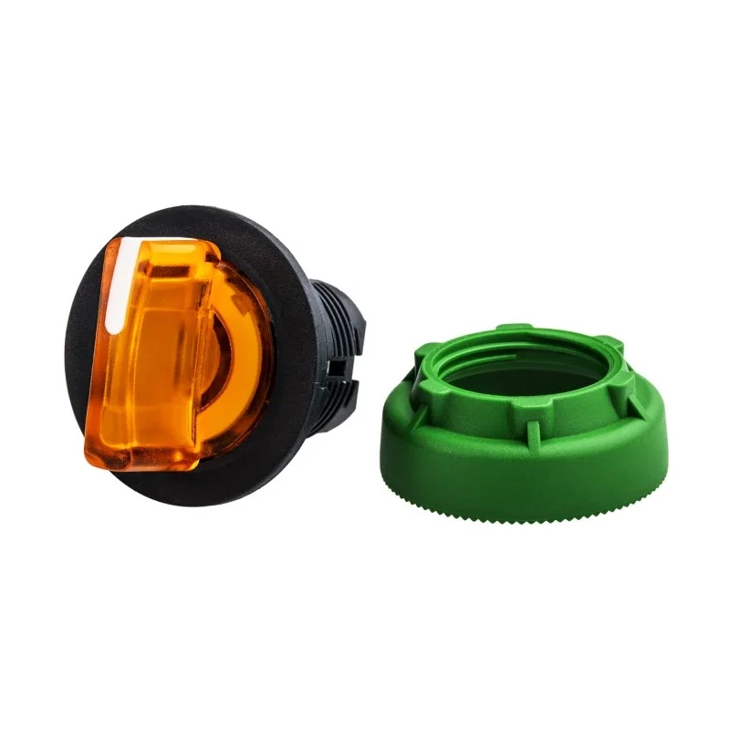 Schneider Electric Harmony XB5 Series 3 Position Illuminated Selector Switch Head, 30 mm Cutout, Orange Handle ZB5FK1753