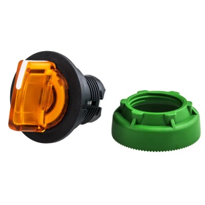 Schneider Electric Harmony XB5 Series 3 Position Illuminated Selector Switch Head, 30 mm Cutout, Orange Handle ZB5FK1553
