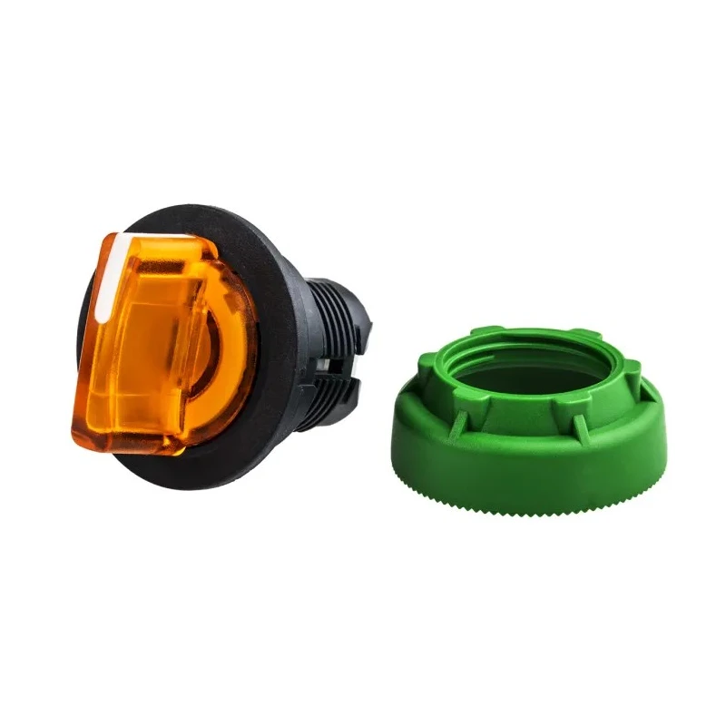 Schneider Electric Harmony XB5 Series 3 Position Illuminated Selector Switch Head, 30 mm Cutout, Orange Handle ZB5FK1553