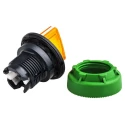Schneider Electric Harmony XB5 Series 3 Position Illuminated Selector Switch Head, 30 mm Cutout, Orange Handle ZB5FK1553