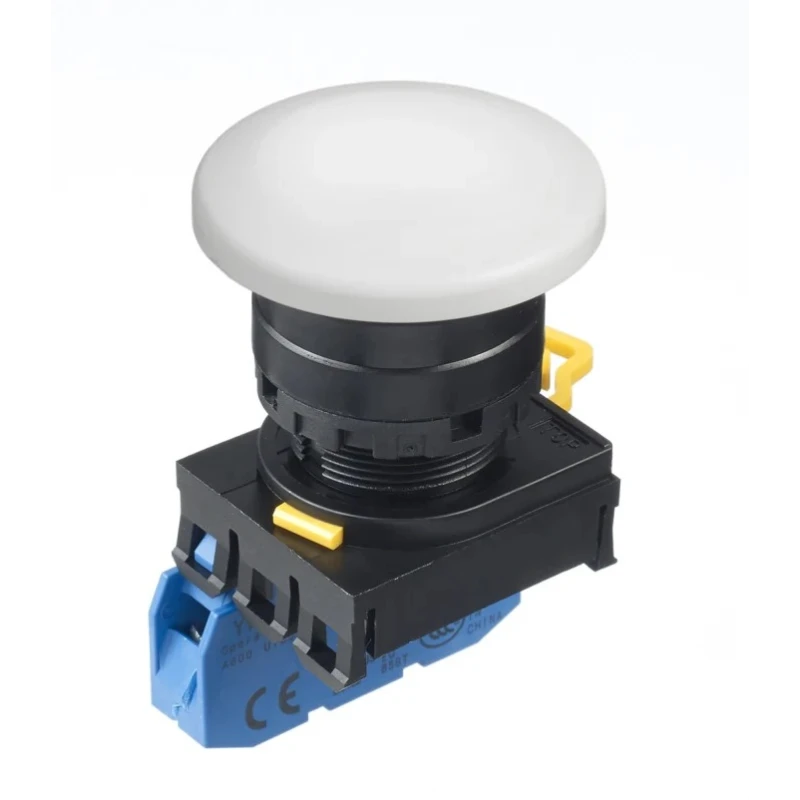 Idec Illuminated Push Button Switch Panel Mount 22mm Cutout White SPST IP65 YW1B-A4E10W