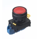 Idec Illuminated Push Button Switch, Panel Mount, 22 mm Cutout, Red, SPST, IP65 YW1B-A1E10R