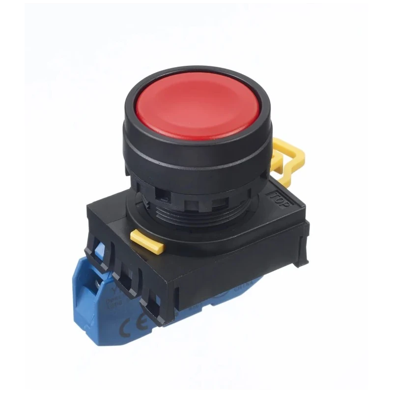 Idec Illuminated Push Button Switch, Panel Mount, 22 mm Cutout, Red, SPST, IP65 YW1B-A1E10R