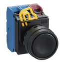 Idec Illuminated Push Button Switch, Panel Mount, 22 mm Cutout, Red, SPST, IP65 YW1B-A1E10R