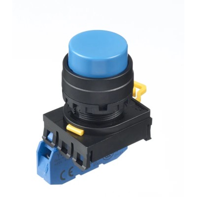 Idec Illuminated Push Button Switch SPST Blue Round Panel Mount 22mm Cutout IP65 YW1B-A2E10S