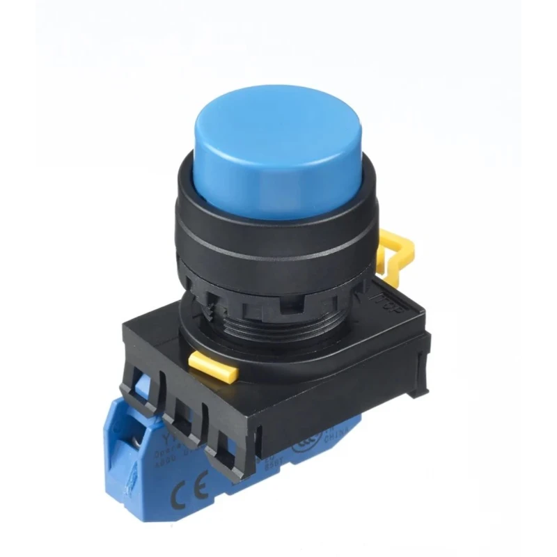 Idec Illuminated Push Button Switch SPST Blue Round Panel Mount 22mm Cutout IP65 YW1B-A2E10S
