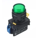 Idec Illuminated Push Button Switch Panel Mount 22 mm Cutout Green SPST IP65 YW1L-M2E10QM3G