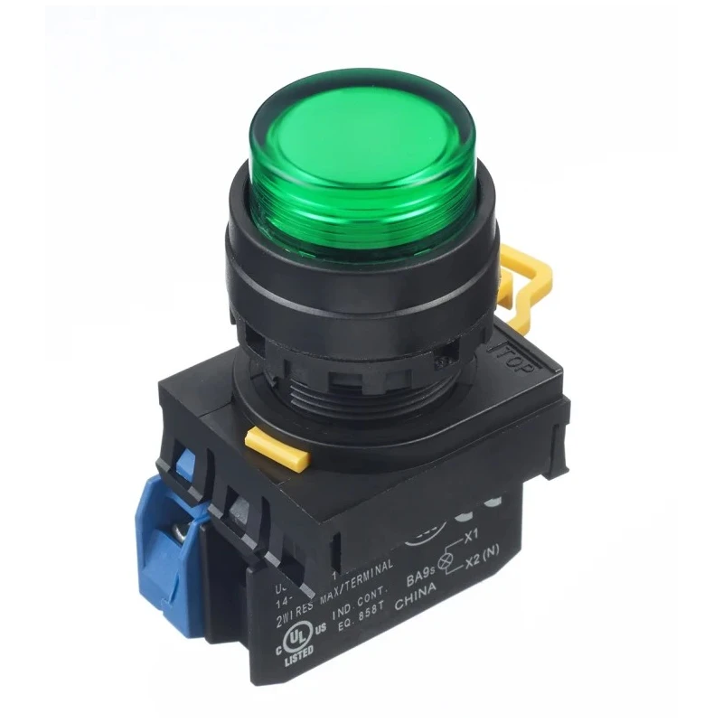 Idec Illuminated Push Button Switch Panel Mount 22 mm Cutout Green SPST IP65 YW1L-M2E10QM3G