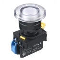 Idec Illuminated Push Button Switch Panel Mount 22mm Cutout White SPST IP65 YW1L-M4E10Q4PW