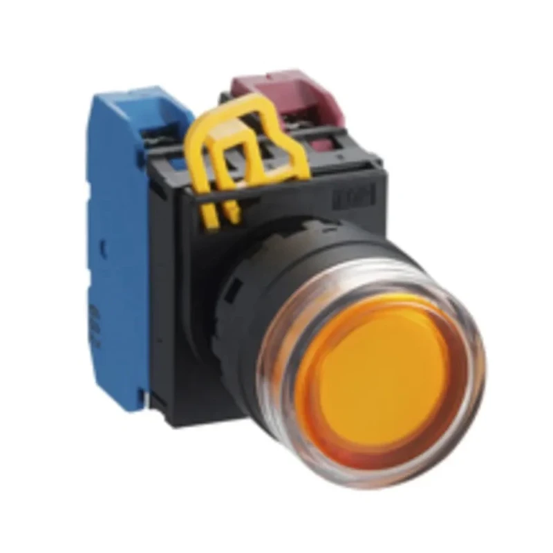 Idec Illuminated Push Button Switch Panel Mount 22 mm Cutout Yellow SPST IP65 YW1L-MF2E10QM3Y