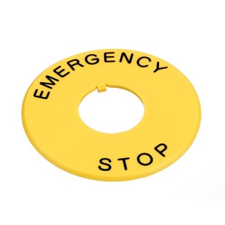 Idec Name Plate for Use with XW Series 40 mm Operator Emergency Stop Switches HWAV-27-Y