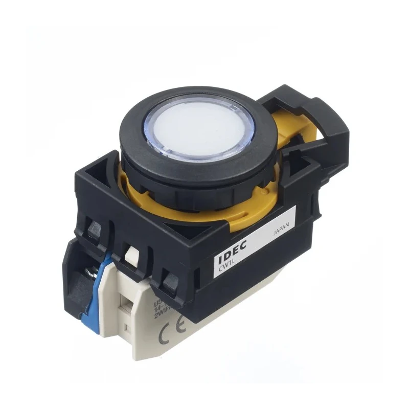 Idec Illuminated Momentary Push Button Switch, Panel Mount, 22 mm Cutout, SPST, White LED, IP65 CW1L-M1E10QM4PW