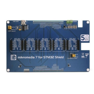 MikroElektronika Mikromedia 7 for STM32 Shield with Five mikroBUS™ Sockets for STM32F4 and STM32F7 MIKROE-2812