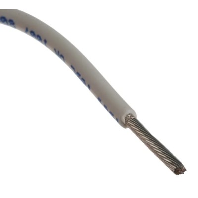 Alpha Wire Hook Up Wire PVC Series White, 16 AWG, 26x0.25 mm Core Strands, 305 m Length, 300V, Flame Retardant 3057 WH001